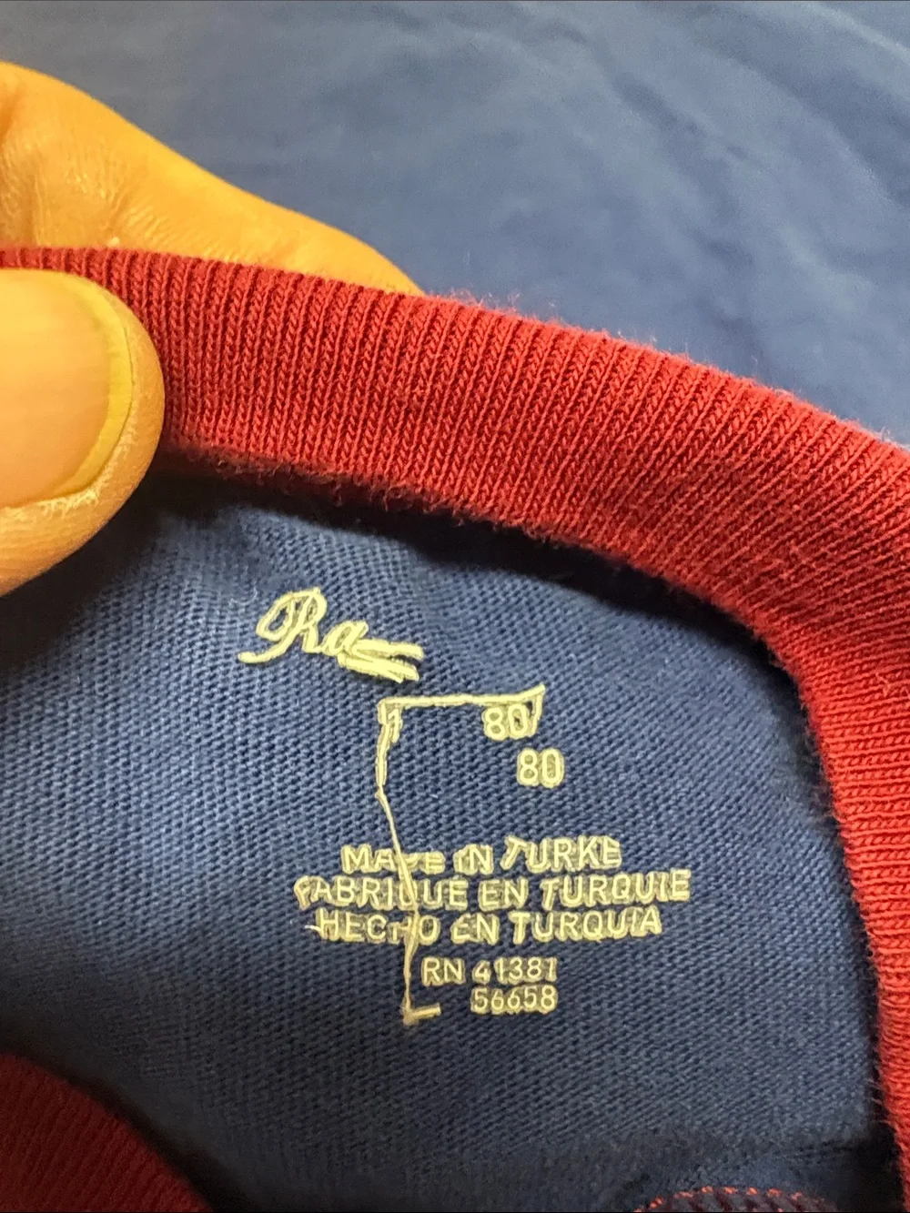 Ralph Lauren Polo Bear Navy Blue Kids T-Shirt with Green and Yellow Sleeves